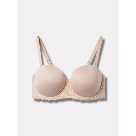 Torrid 42F Bombshell Everyday Strapless Push Up Bra Rose Dust Plus Size Feminine - Picture 1 of 15